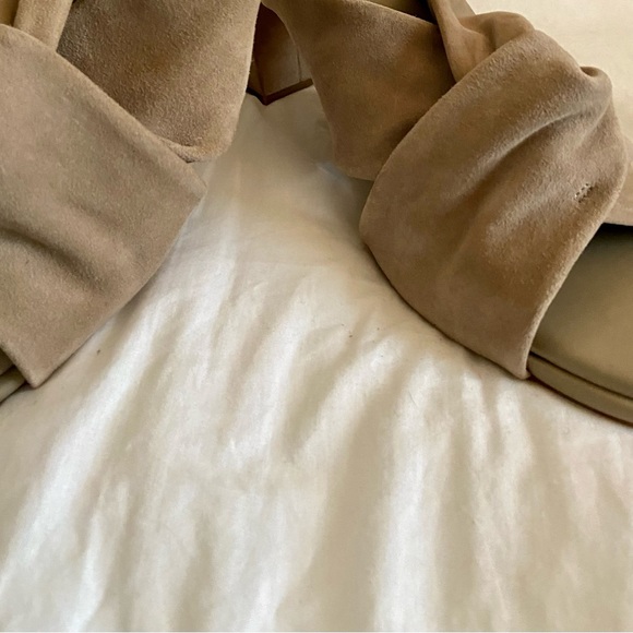 Taupe suede mule with two inch heel - Picture 3 of 11